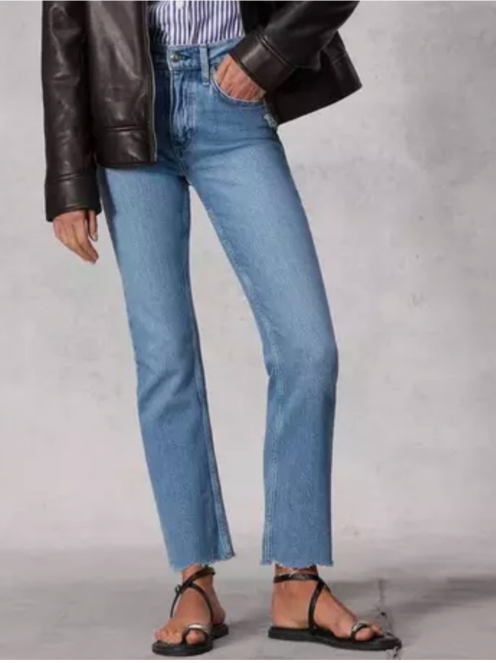 Rag & Bone Peyton mid rise bootcut raw hem ankle jeans size 27